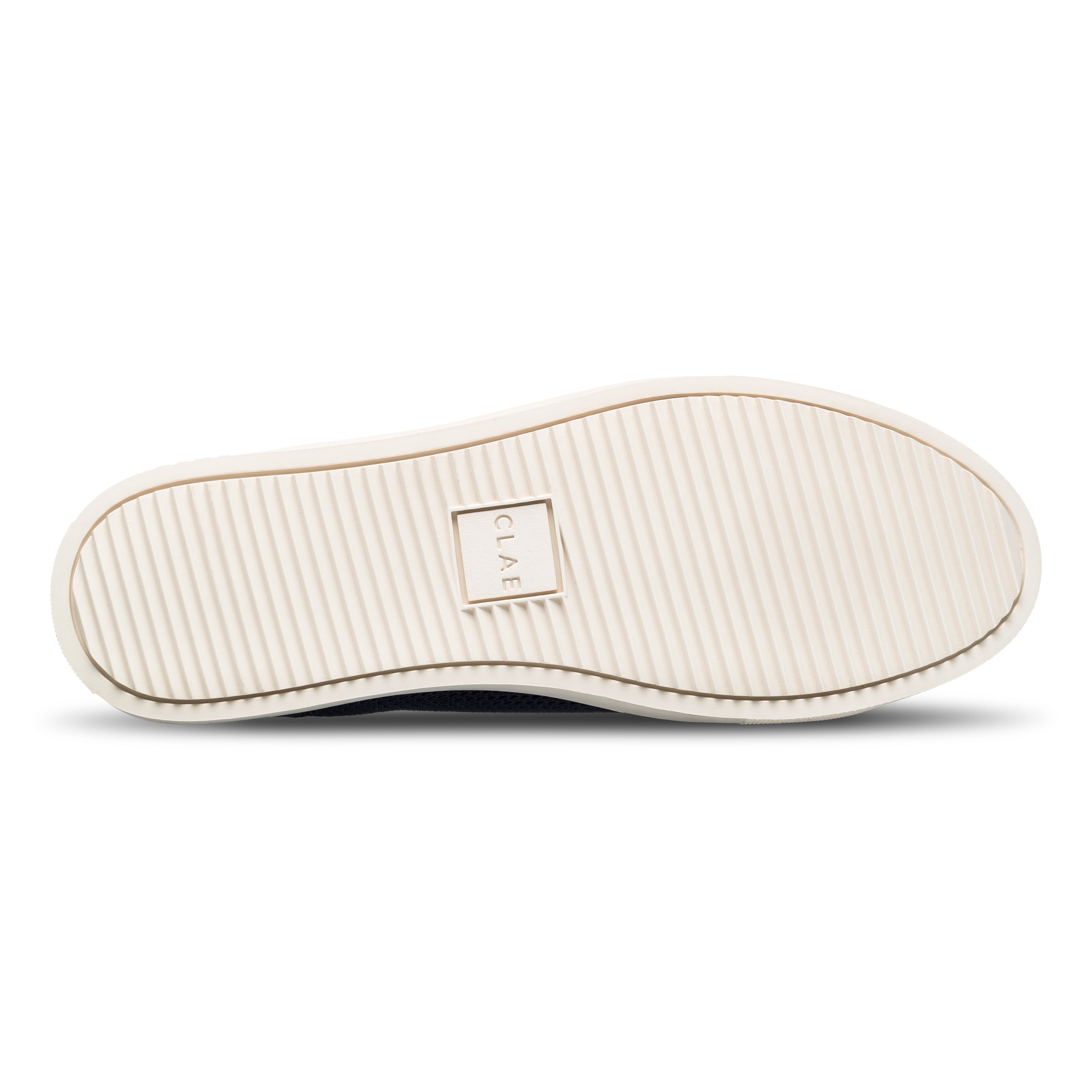 Bradley Knit shoe in Navy Safari with SEAQUAL® YARN recycled fiber, side view showing lightweight and breathable construction.