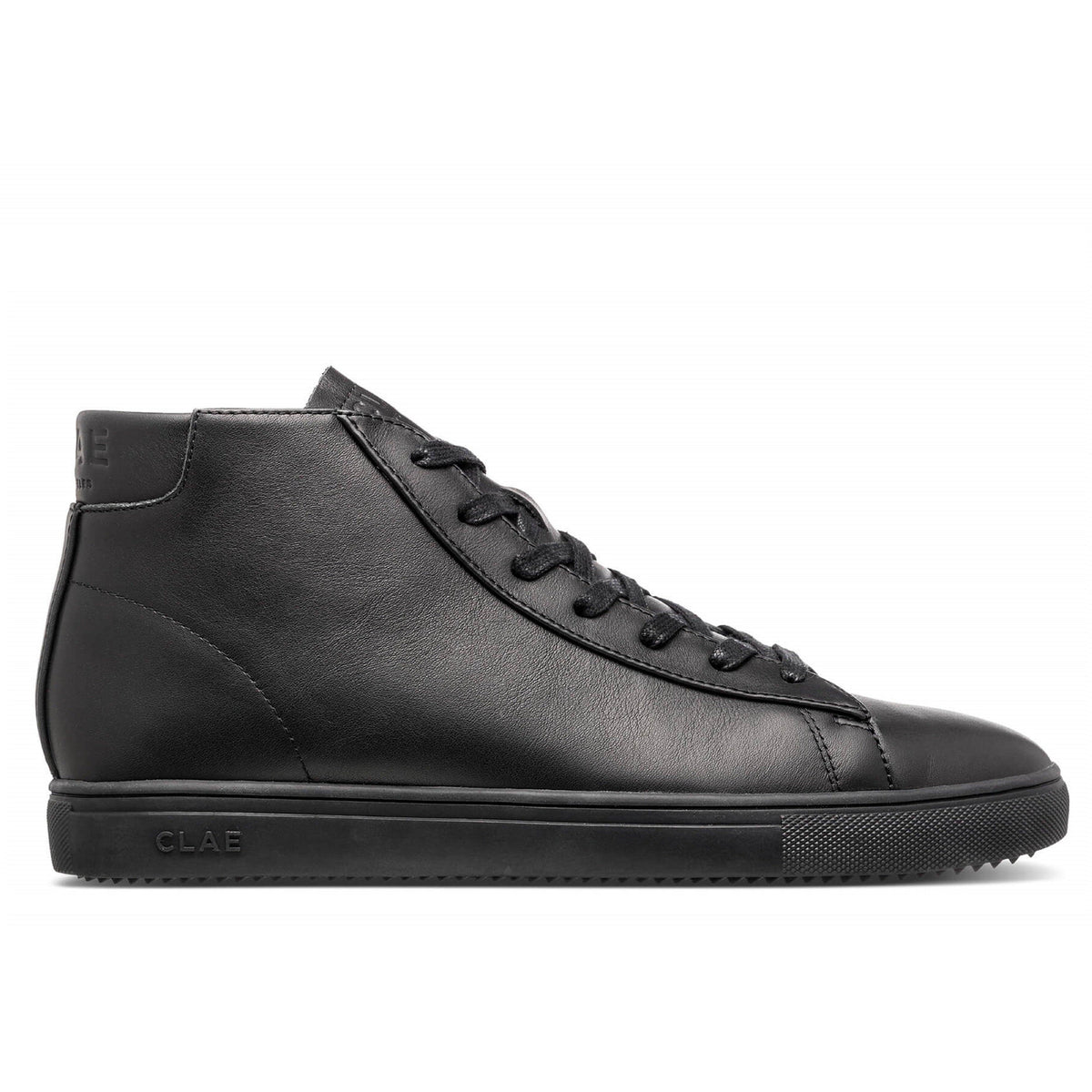 Clae Bradley Welt High Top Sneakers Mens 8 Black Leather Casual Minimalist Shoes BRADLEY MID main image 3
