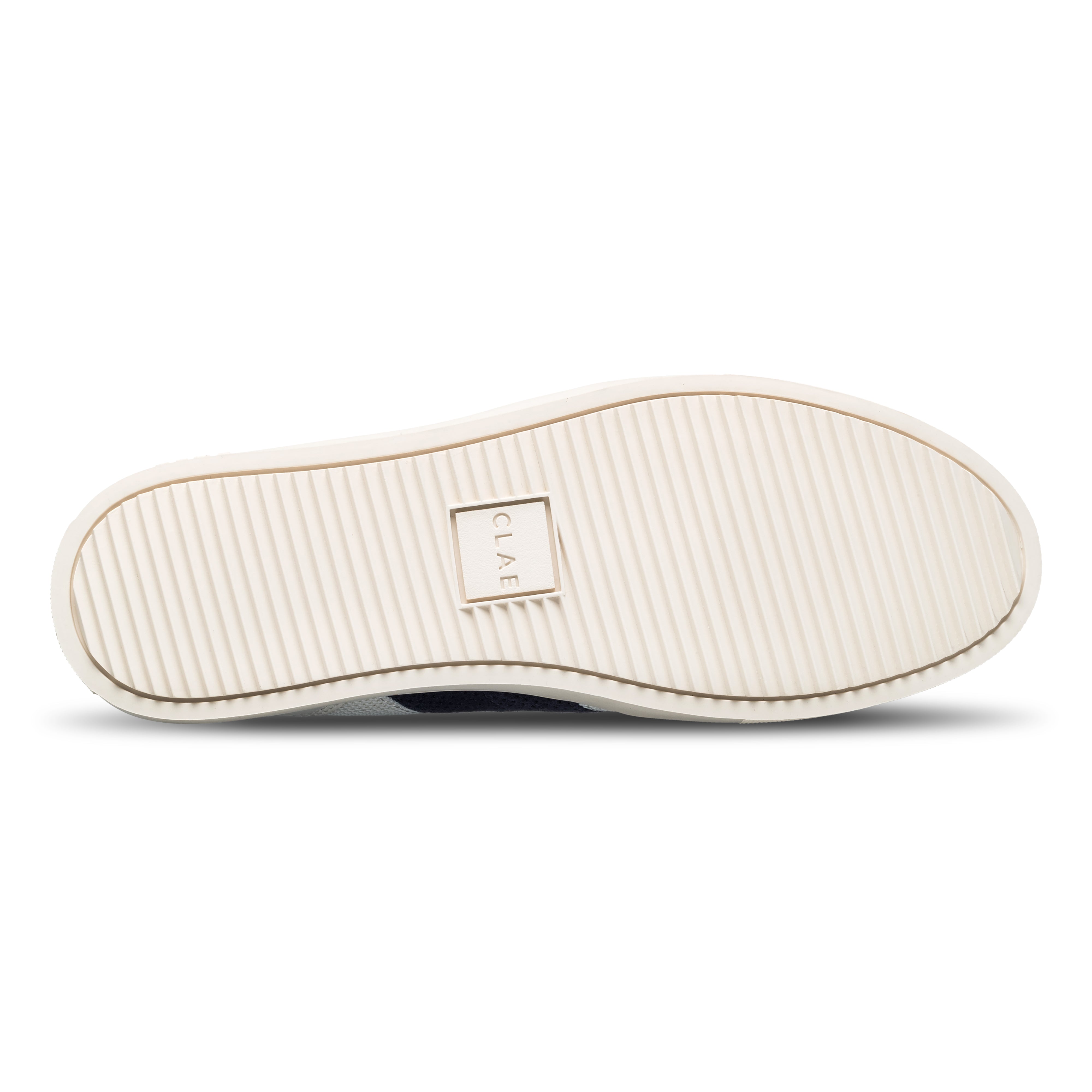 Davis court shoe in White Navy Wood Ash with Italian leather, suede, and recycled poly upper, side view showing refined silhouette and premium craftsmanship.