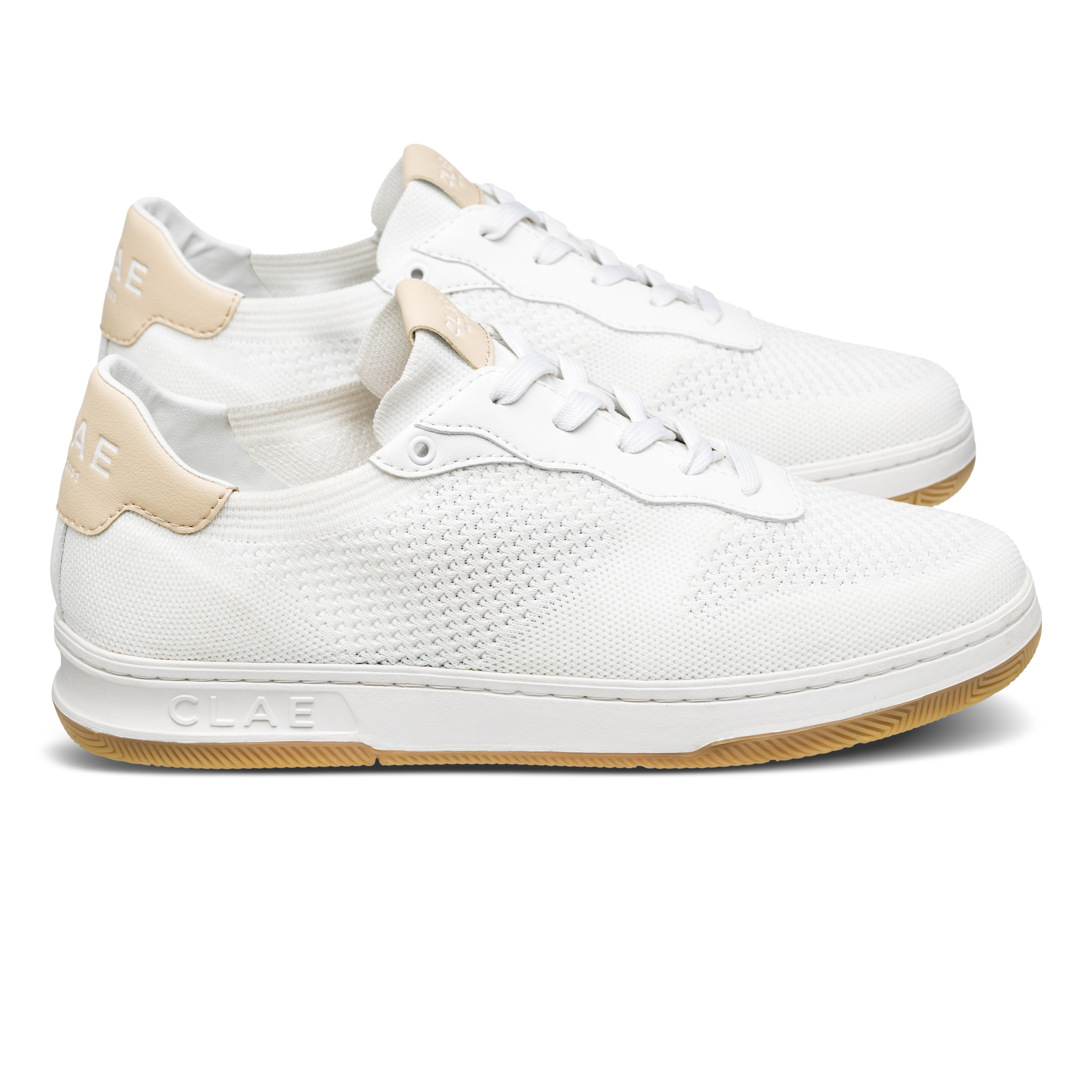 Malone Knit court shoe in SEAQUAL® YARN recycled fiber, side view showing breathable mesh and lightweight design.