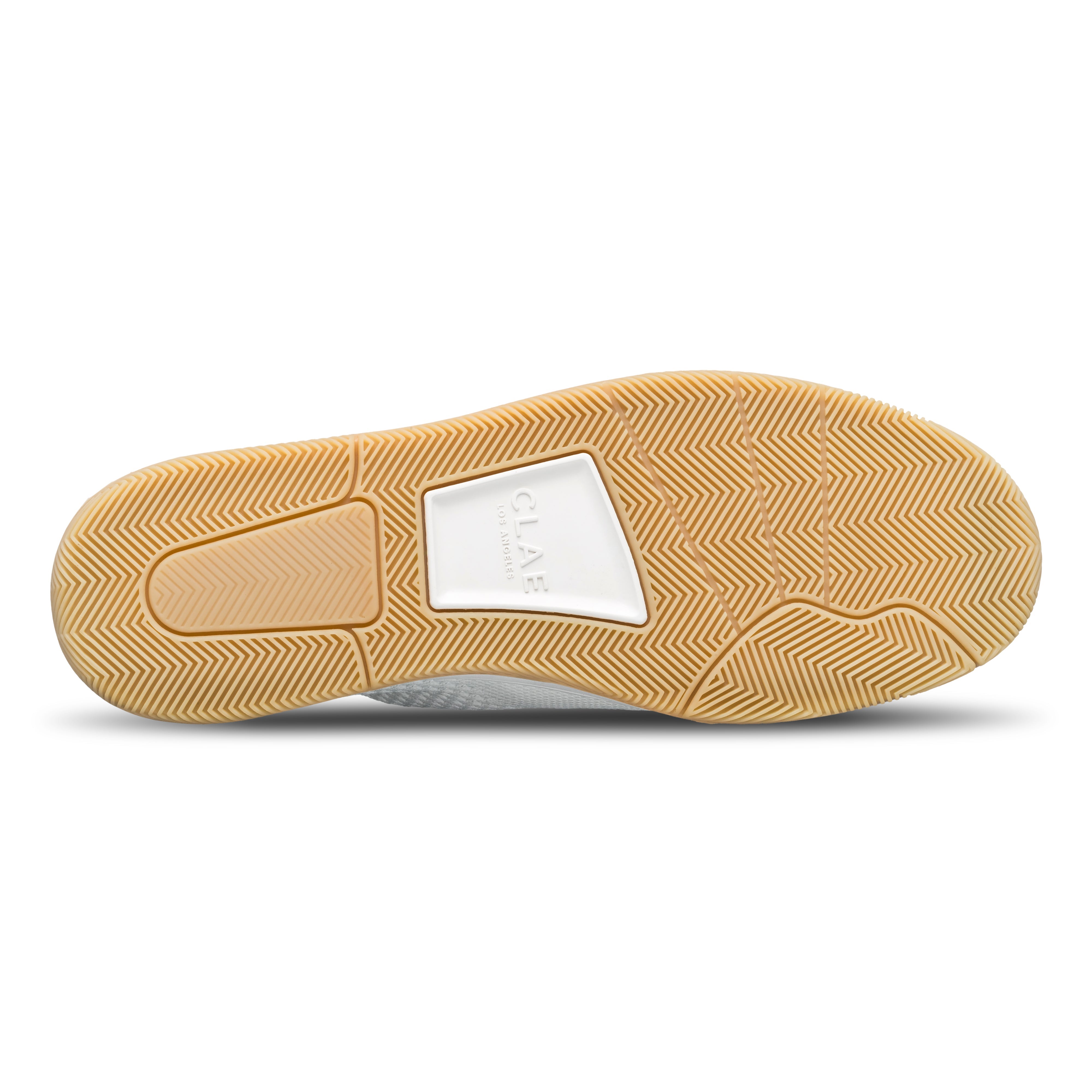Malone Knit shoe with Premium Court outsole made of 30% natural rubber, designed for grip and comfort, sole view.