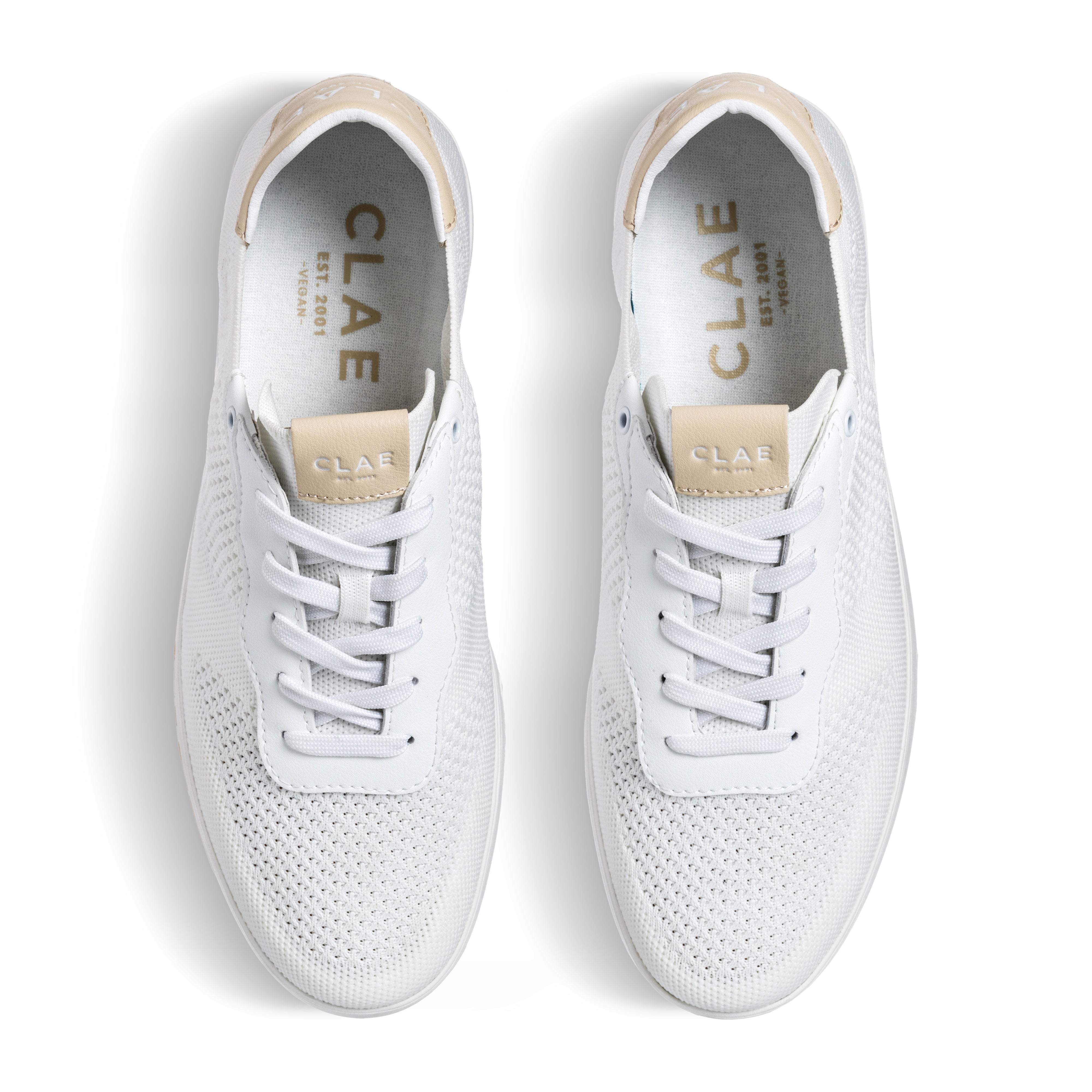 Top view of Malone Knit court shoe, showing knitted upper in SEAQUAL® YARN and lace details.