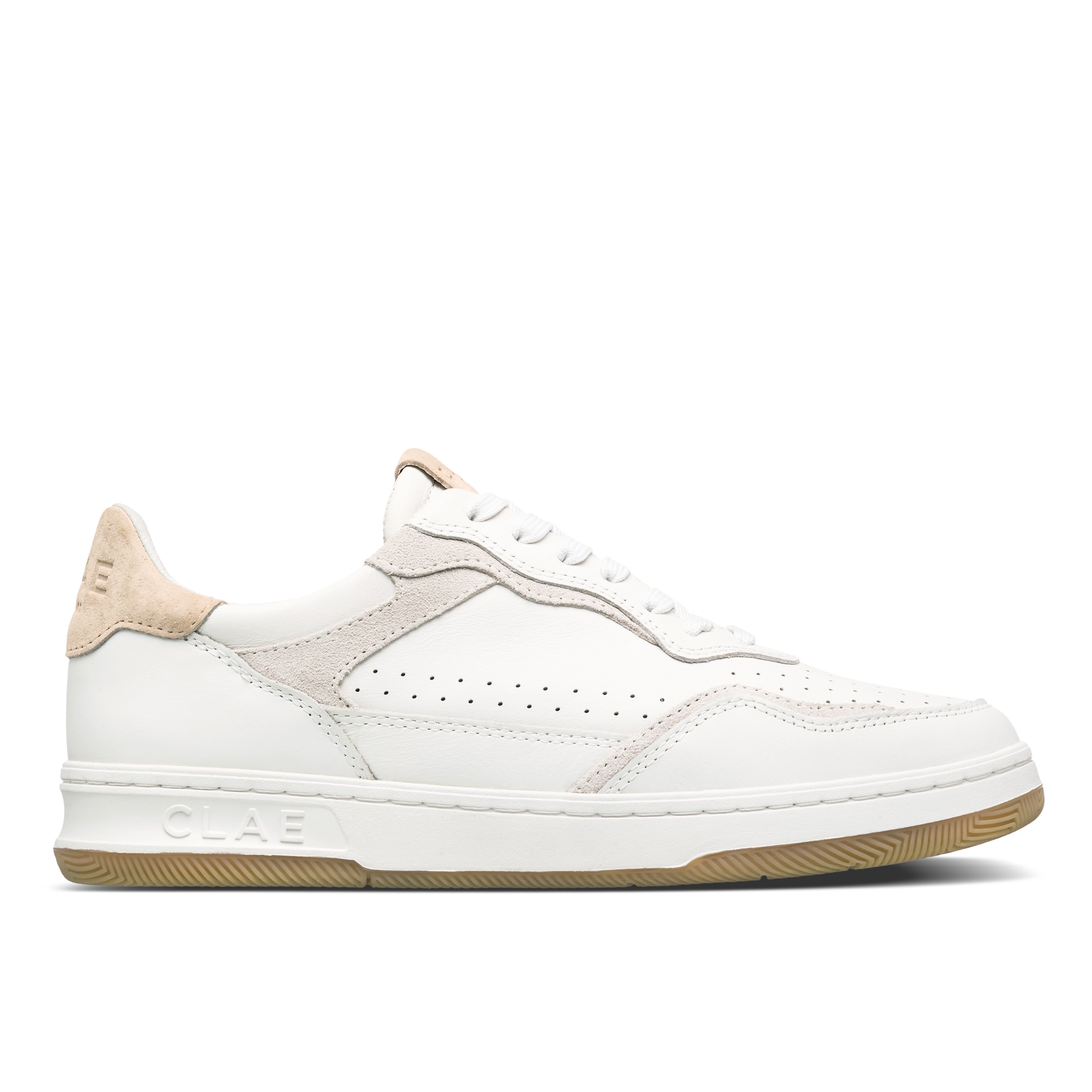 Haywood court shoe in White Wood Ash with suede and Italian leather upper, premium design with Premium Court (PC) outsole.